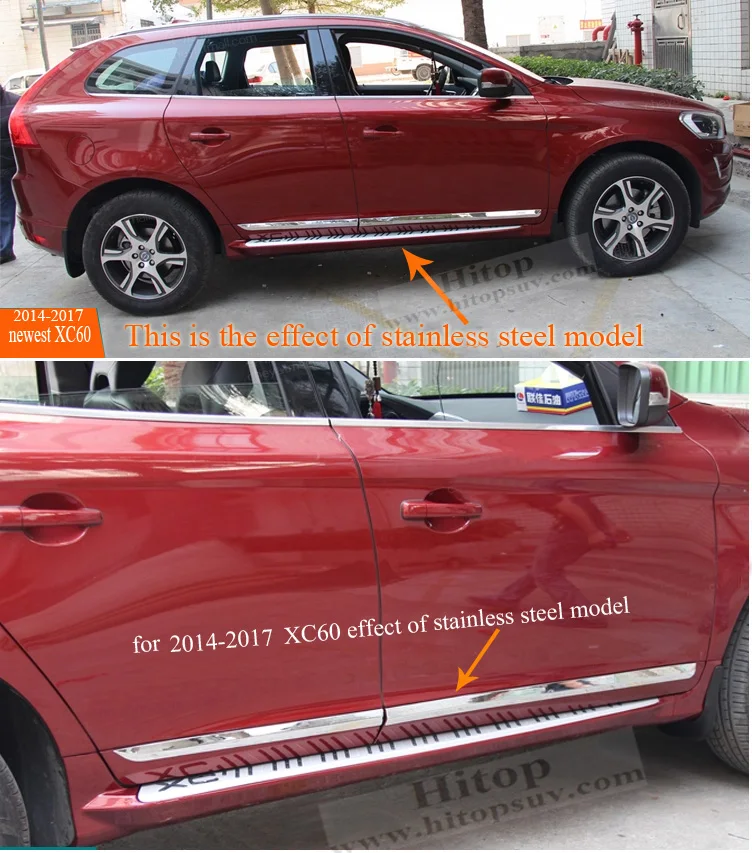 Боковое формование корпуса отделки двери для VOLVO XC60 2009 2017 нержавеющая сталь или ABS