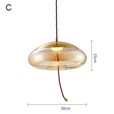 Креативные стеклянные подвесные светильники сочетание Ретро столовая гостиная украшение дизайнерская спальня Подвеска у кровати лампа - Цвет корпуса: Type C-amber