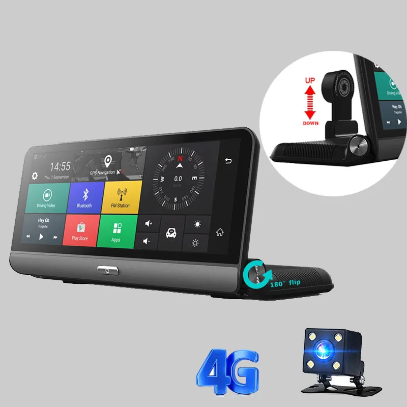 

4G ADAS Car Camera DVR 784" Mirror GPS Wifi Bluetooth Dual Lens Rearview Mirror Video Recorder Full HD 1080P DVR Dash cam
