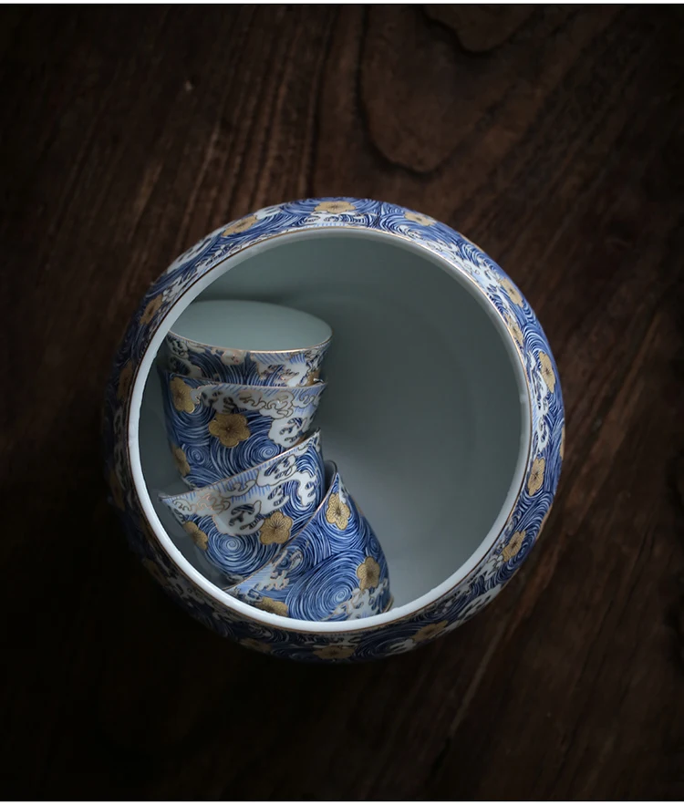 Цветная эмалированная чайная раковина 1000 мл китайский чайный набор кунг-фу чайная церемония аксессуары контейнер для воды