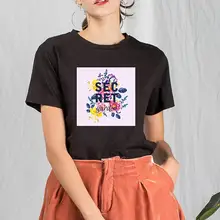 Акварельные буквы Фламинго Лето o-образным вырезом короткий рукав Топ Футболка женская