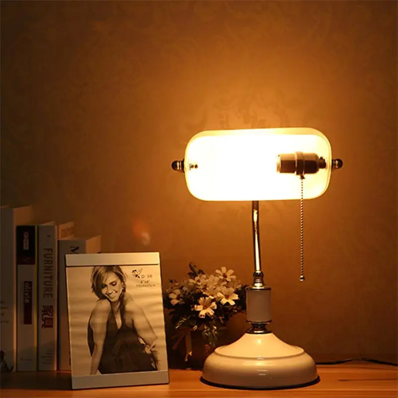 Белая настольная лампа Свадебная спальня настольная лампа de Mesa taflamamp Lampara Escritorio Ретро ночник для чтения E27 Настольные Лампы