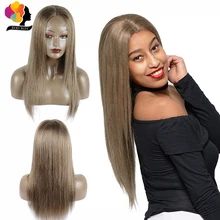 Remy Blue 4*4 парик с закрытием шнурка светло-коричневый 126 прямые волосы на шнуровке парики перуанские Remy человеческие волосы парики для черных женщин