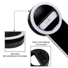 Con clip selfie cámara led anillo de luz de flash de relleno para celular teléfono iphone 6 7 xiaomi redmi huawei samsung meizu lenovo smartphone