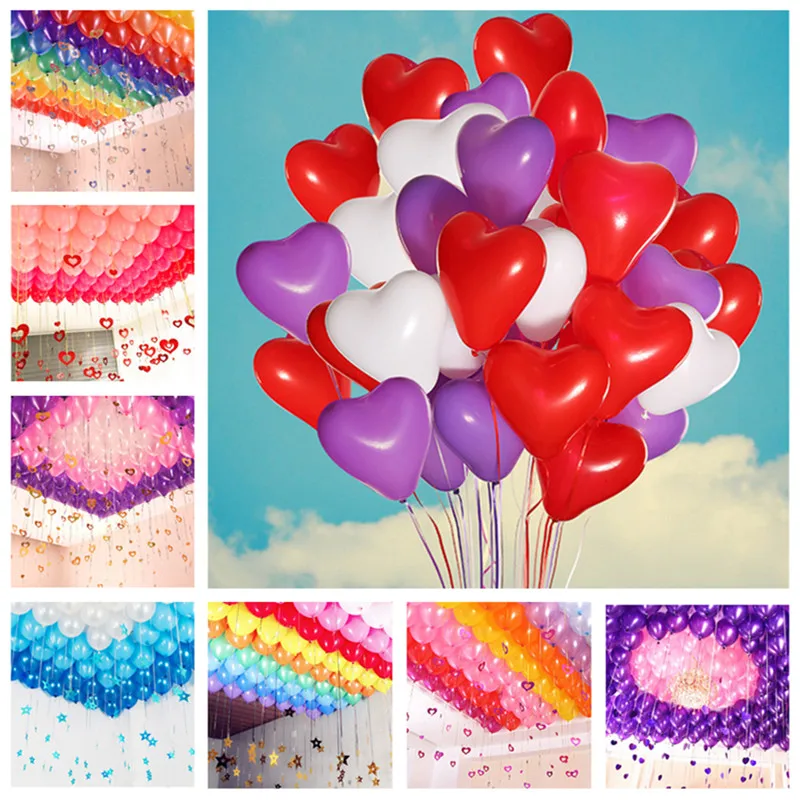 5pcs Heart Latex Balloons Birthday Party Decorations Ball Baby