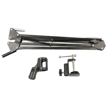 

Microphone Suspension Boom Scissor Arm Stand Broadcasting Studio Mic Holder New