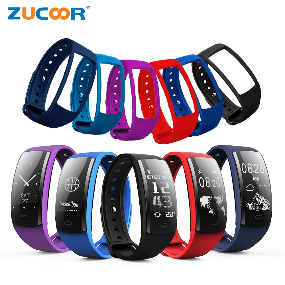 ZUCOOR умный Браслет Фитнес Браслеты Пульс монитор кольцо Smartband Pulsera Actividad группа