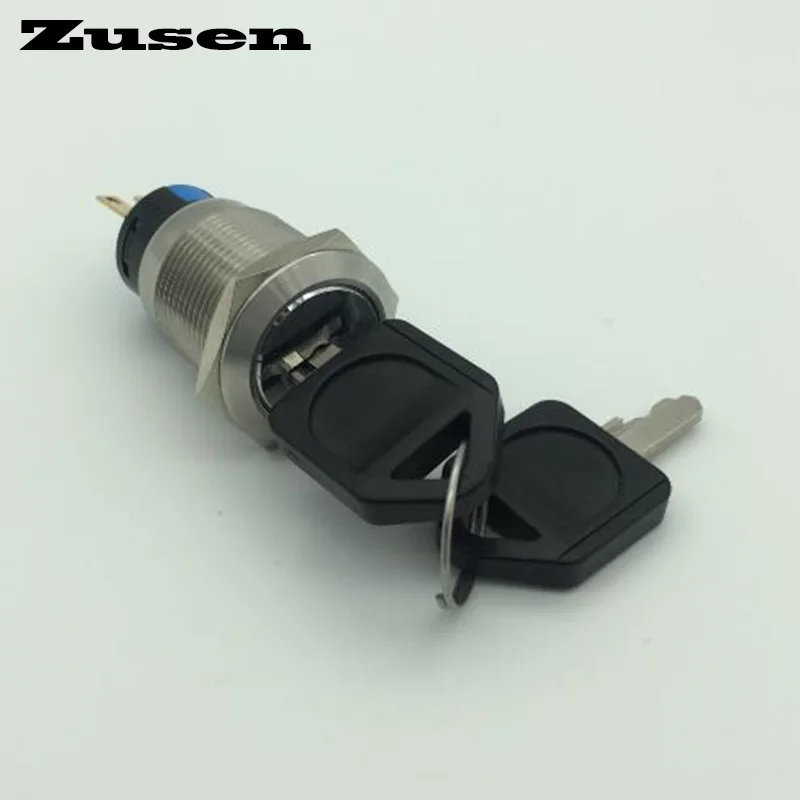

Zusen 19mm NEW ZS19F-11Y/21/S 2 position lock Metal Key Switch