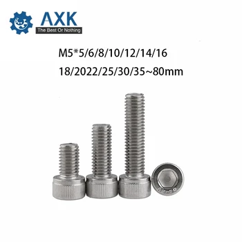 

Screw Bolts Hex Socket Head Cap 304 Stainless Steel Machine Din912 M5 Round Stainlness High Quality Service Metric Thread