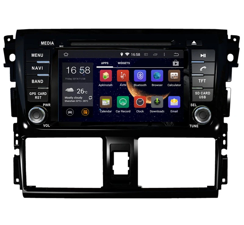 Top 7" Android Car DVD Player with GPS WIFI/BT,Audio Radio Stereo,Car multimedia for TOYOTA VIOS/YARIS Sedan 2013/Third generation 1