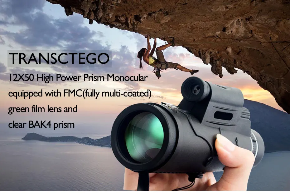 Livre com Lente Lanterna para Caça Monocular de Visão Monocular ao ar Bak4 Não Telescópio Noturna Luz Laser Pointer 12x50 Handheld 7 Telescópio e binóculos