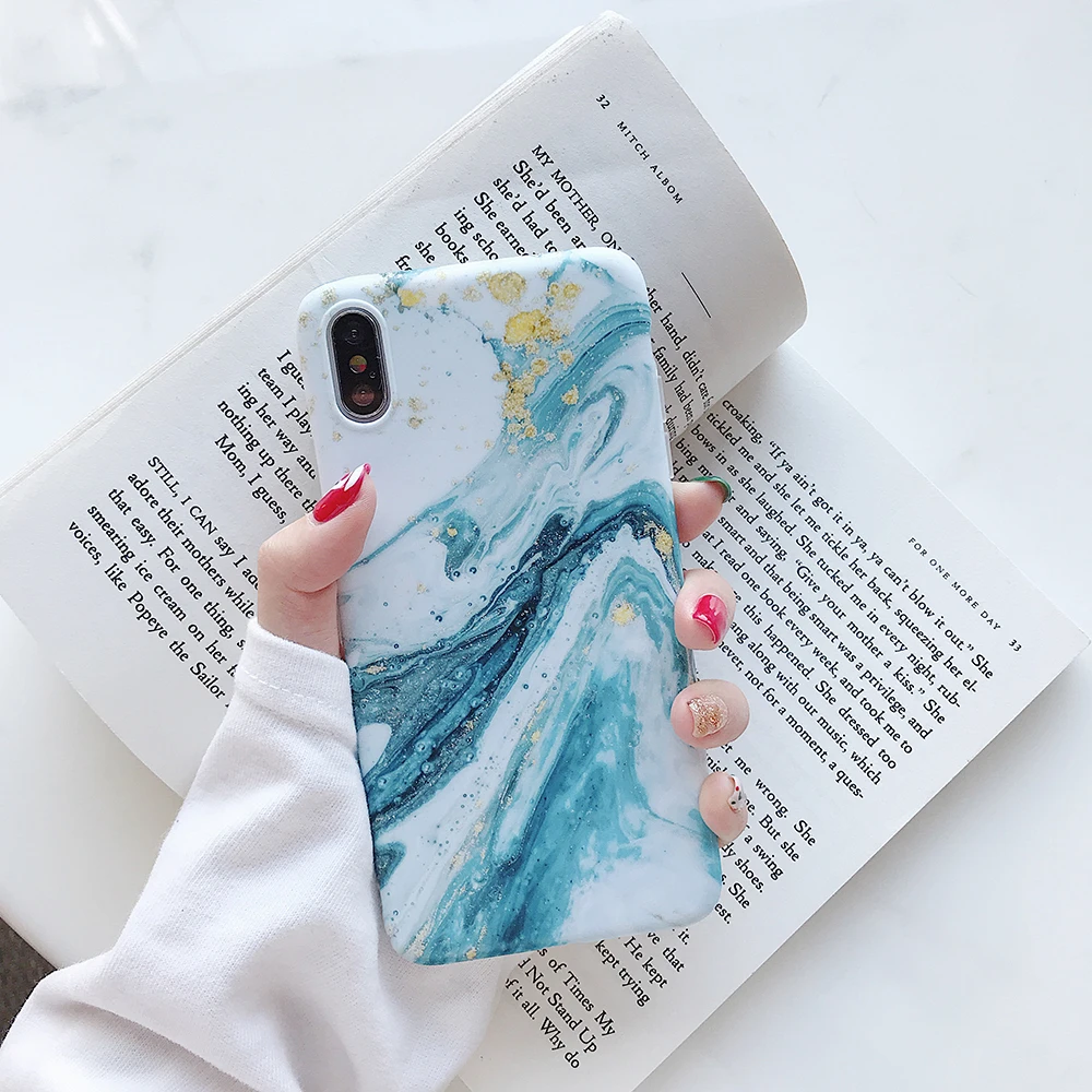 Matt Marble Design Mobile Accessories 6 7 8 Plus X XR Xs Max Phone Case for iPhone 7 case