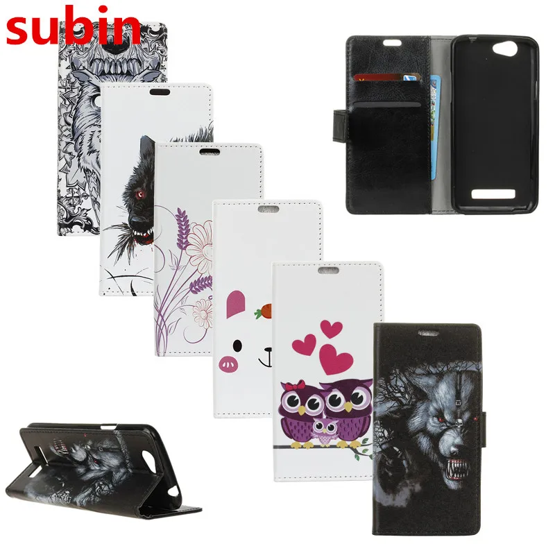 

For Wileyfox Spark 5.0" Case Luxury Painted Cartoon Magnetic Flip Wallet PU Leather Cover For Wileyfox Spark Plus + Case Capa