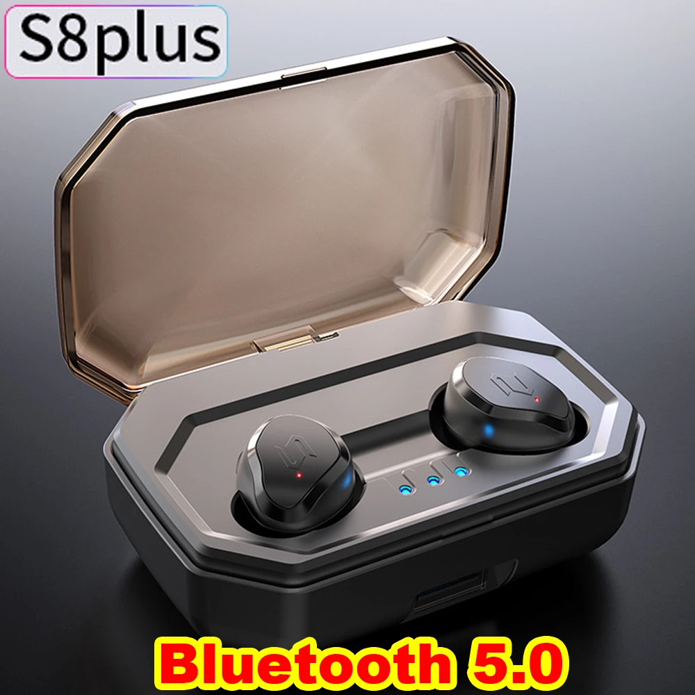 

Joinrun S8Plus wireless Bluetooth 5.0 Earphone Headset waterproof True Touch Headset with power bank for phones Twins Earbuds