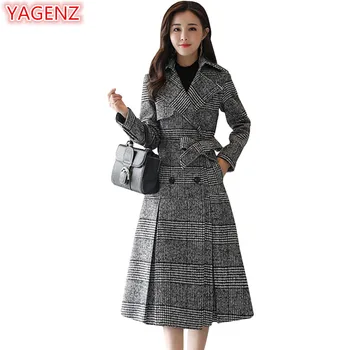 

YAGENZ Plus size High-quality Womens clothing Windbreaker Jacket Fashion Long Coat Autumn Winter Coat Women Thickening Coats 595
