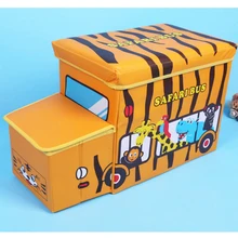 Large Coated Non-Woven Storage Chair Folding Storage Box Multi-functional Cartoon Animal Car Pattern 90 L Organizer Box