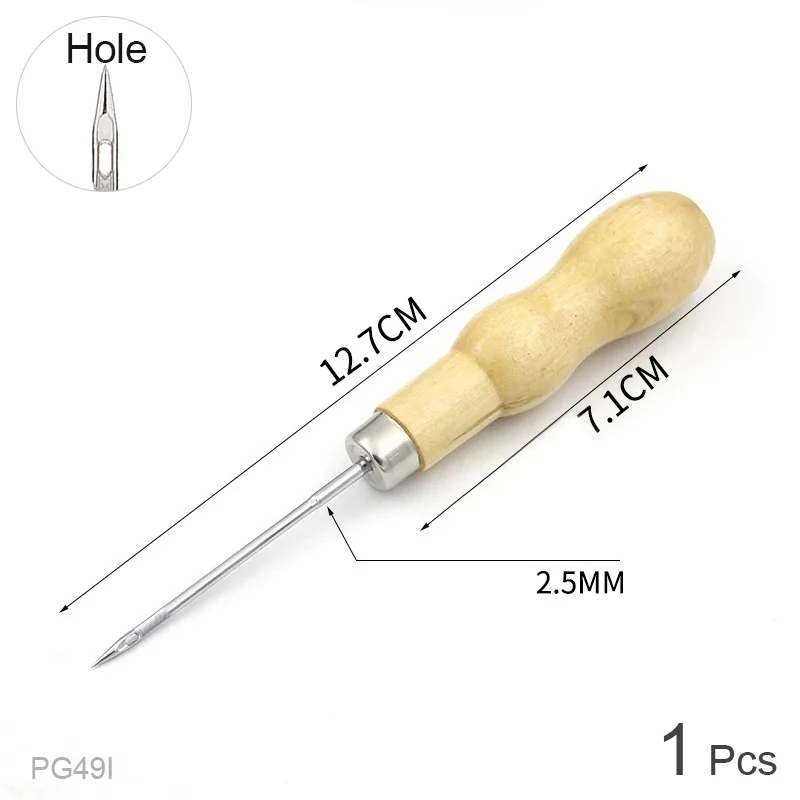 Кожаный швейный инструмент для ремонта Шило, деревянные ручки сверляемые круглые Твердые инструменты для ремонта обуви сумки с отверстием на крючке Шило - Цвет: wood gourd with hole