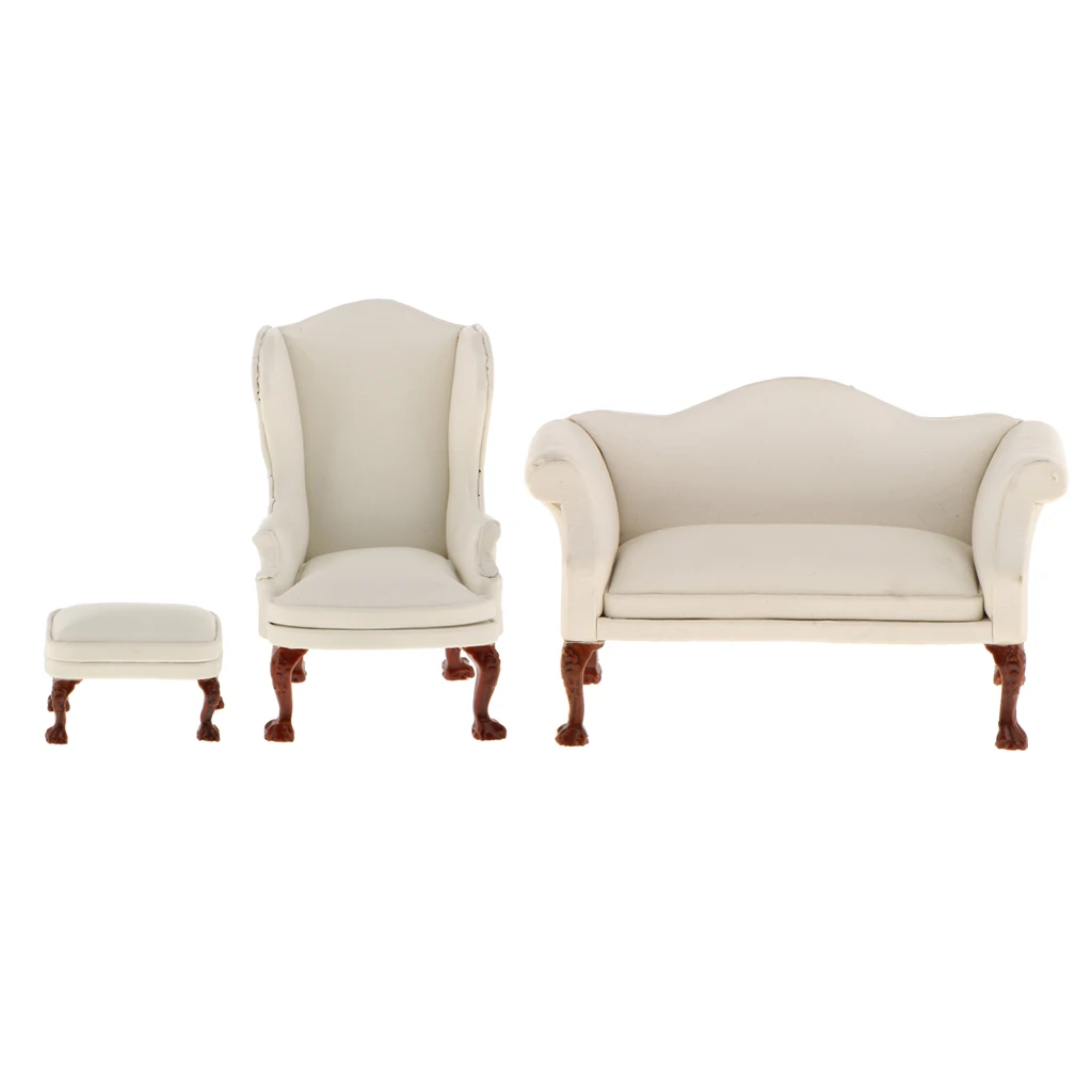 1/12 Scale Dollhouse Living Room Furniture Sofa Couch Set