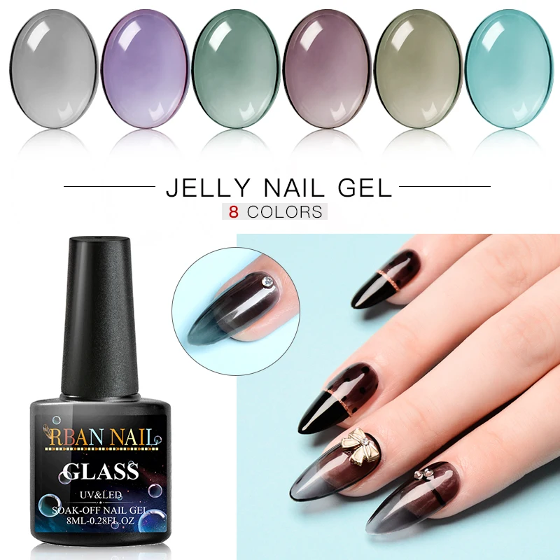 

RBAN NAIL Jelly Series Gel Nail Polish Manicure UV Gel Varnish Semi Permanent Soak Off Gel Lacquer Nail Art Hybrid LED Lamp Gel