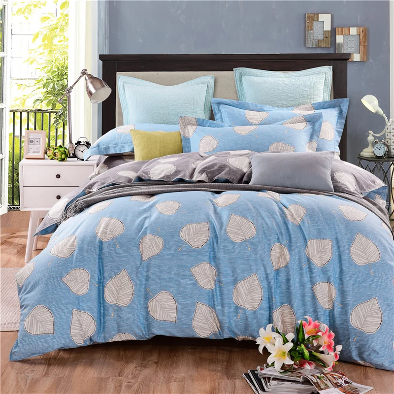 all cotton bedding set 4pcs, duvet cover set twin full queen single double size free shipping 