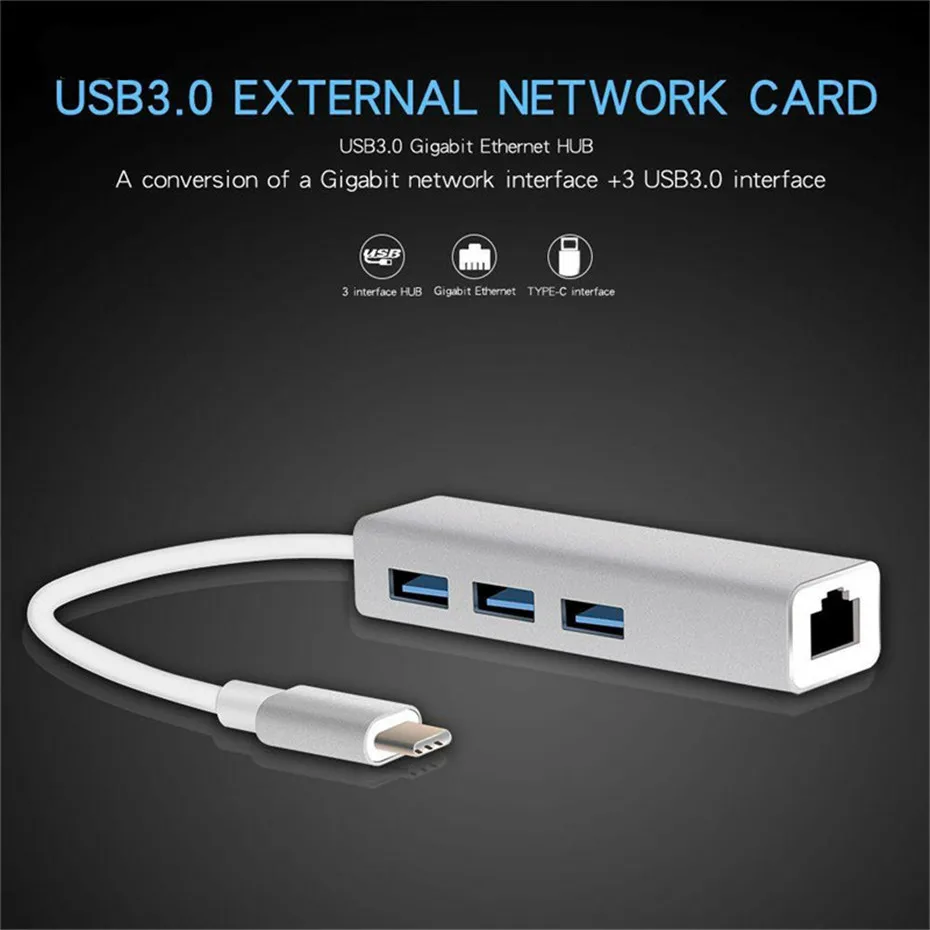 Basix USB C концентратор USB C Ethernet адаптер для Ethernet 1000 Мбит/с RJ45 LAN адаптер USB-C сетевая карта гигабитный Интернет для Macbook pro