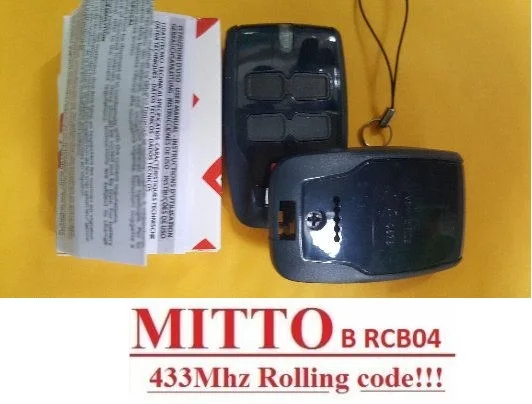 

Mitto 4 B RCB04 Button 433.92MHz Remote MITTO 2 B RCB 02 R1 2CH 433mhz Remote Control Transmitter Garage Gate Opener