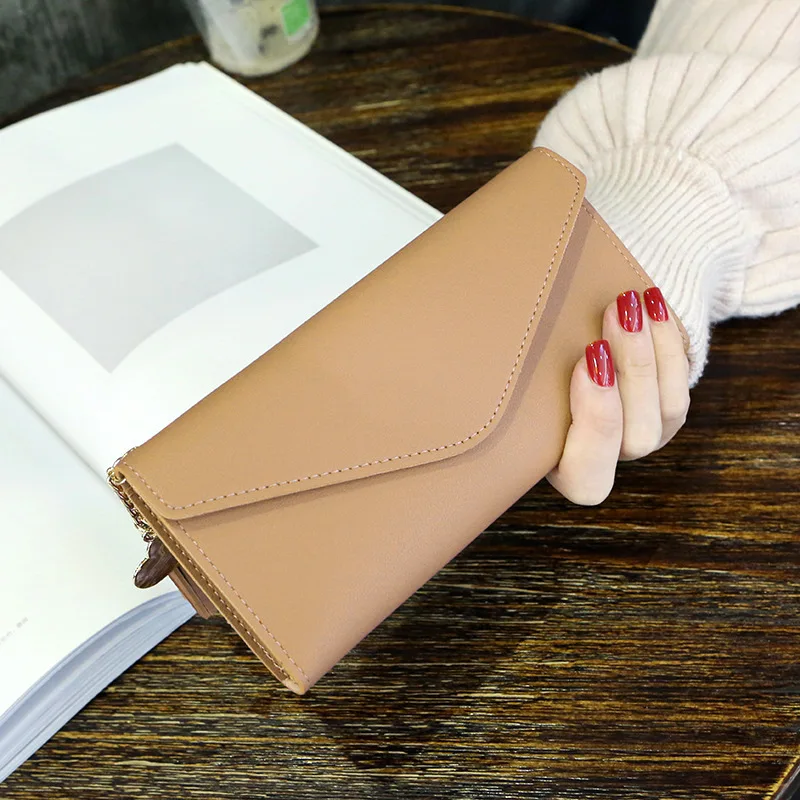 Fashion Women Wallets Simple Zipper Purses Black White Gray Red Long Section Clutch Wallet Soft PU Leather Money Bag 2022