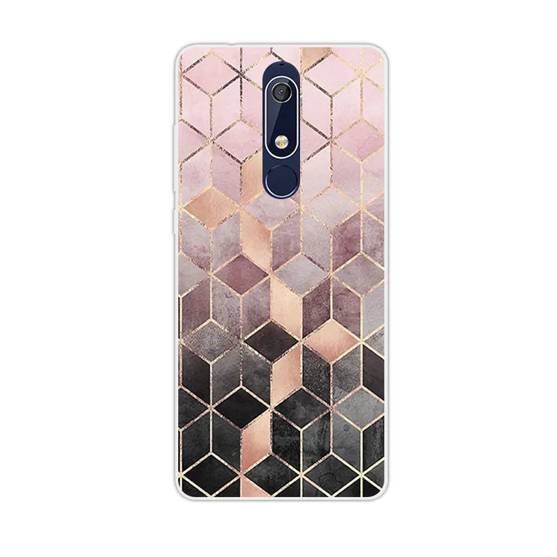 Чехол для Nokia 5 1 силиконовый чехол дизайнерский телефона мягкий из ТПУ 2018 чехлы