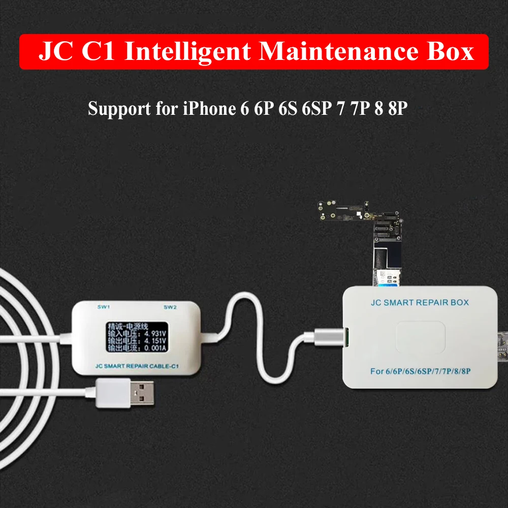 JC C1 смарт-Ремонтная коробка для iPhone 6 6P 6S 6SP 7 7P 8 8P oled-экран Тестовый Кабель для зарядки обнаружитель неисправностей материнская плата тестовый инструмент