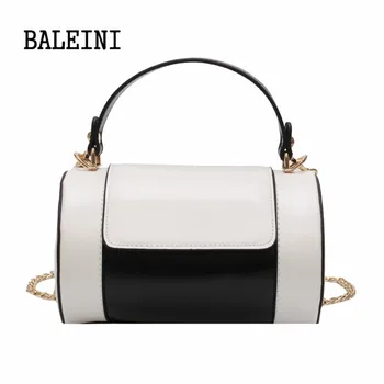 New Fashion PU Leather Women Bag Autumn Women Shoulder Bags Cylindrical Designer Handbags High Quality Famous Brands Tote Bag women handbags famous brands women bags purse messenger shoulder bag high quality ladies luxury top women lattice bag 2020