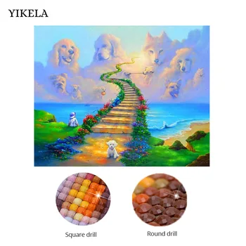

Full Square 5D DIY Sky ladder Diamond Painting Scenery Cloud Animal Cat Dog Diamond Embroidery Cross Stitch Mosaic Sticker Gift