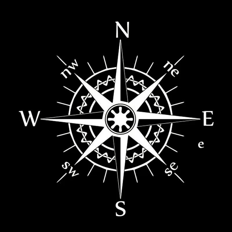 16 см * NSWE Compass Wind Rose Bardian Vinyl наклейки на автомобиль Black/Silver S6 3530|Наклейки автомобиль|