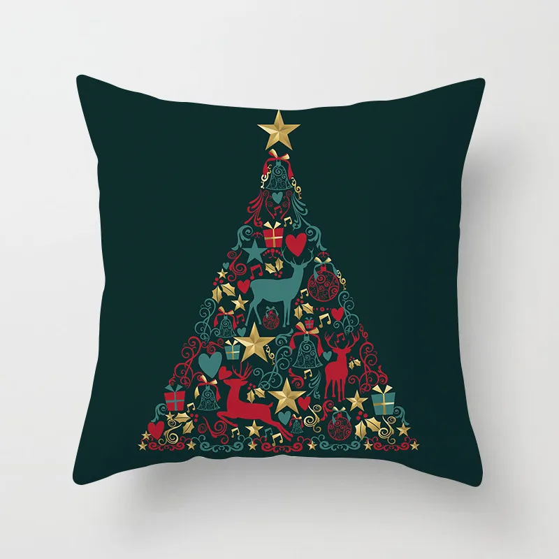 Fuwatacchi рождественский стиль наволочка зеленый снеговик олень Подарочный чехол для подушки дом, автомобиль, диван полиэстер декоративная наволочка - Цвет: PC04214