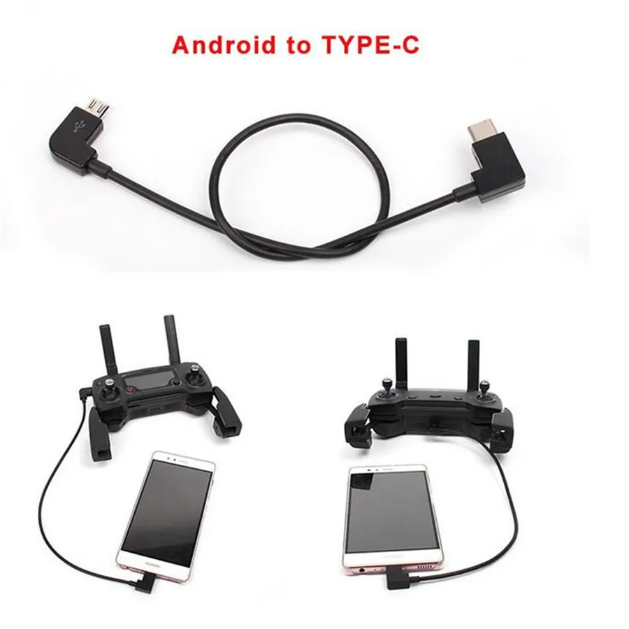 Sunnylife Spark DJI Mavic Air Mavic Pro Remote Control Data Cable Tablet Phone Converting Line Connector Android to IOS Type-C-6
