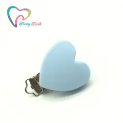 Teeny зубы 1 шт. Baby Blue силиконовые жевательные соску клипы Сердце соску клип металлические зажимы пустышку клипы для подарок для ребенка