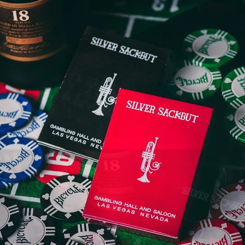1 Палуба серебряные Sackbut Редкие ограниченные пользовательские игральные карты