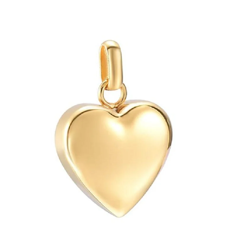 

IJD11 High Polish Engravable Blank Love Heart Pendant Stainless Steel Ashes Keepsake Urn Necklace for Ashes Cremation Jewelry