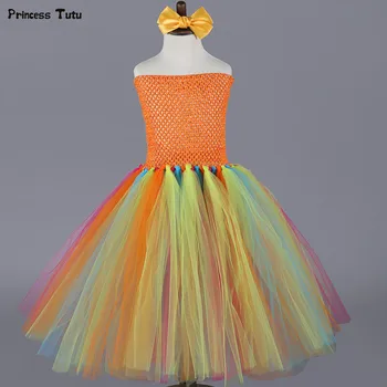 

Orange Pumpkin Halloween Tutu Dress Children Girl Birthday Party Dress For Kids Girls Ball Gown Tulle Princess Dress Costume