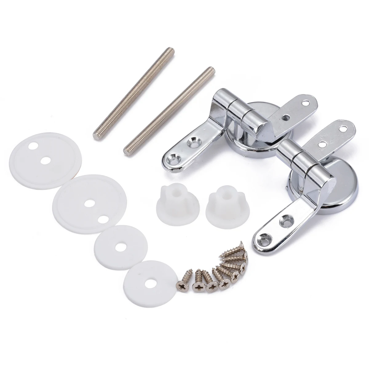 2pcs Toilet Seat Replacement Mountings Top Zinc Alloy Toilet Seat Chrome Sturdy Hinge Set Repair Tool Kit For Bathroom Supplies