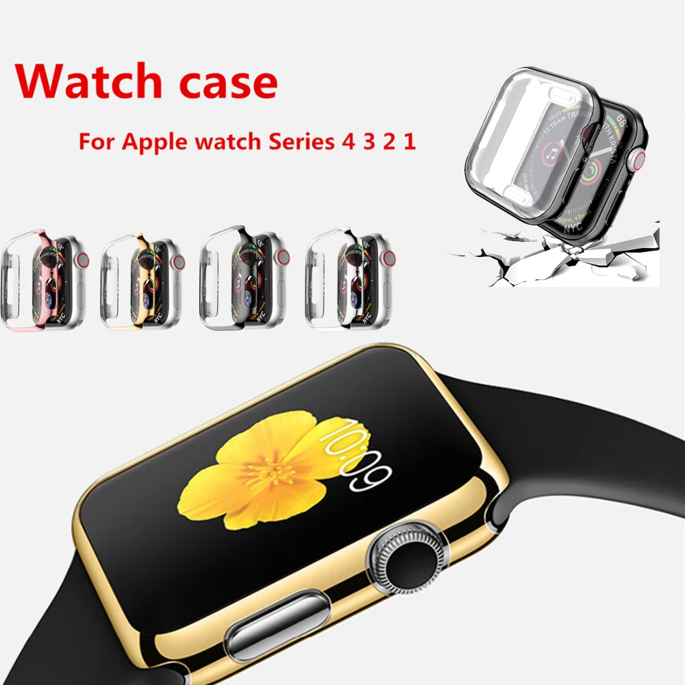 Чехол для экрана из ТПУ для Apple Watch Series 4 3 2 мягкий прозрачный чехол 40 мм 44 мм 38 мм 42 мм для iWatch Case Аксессуары