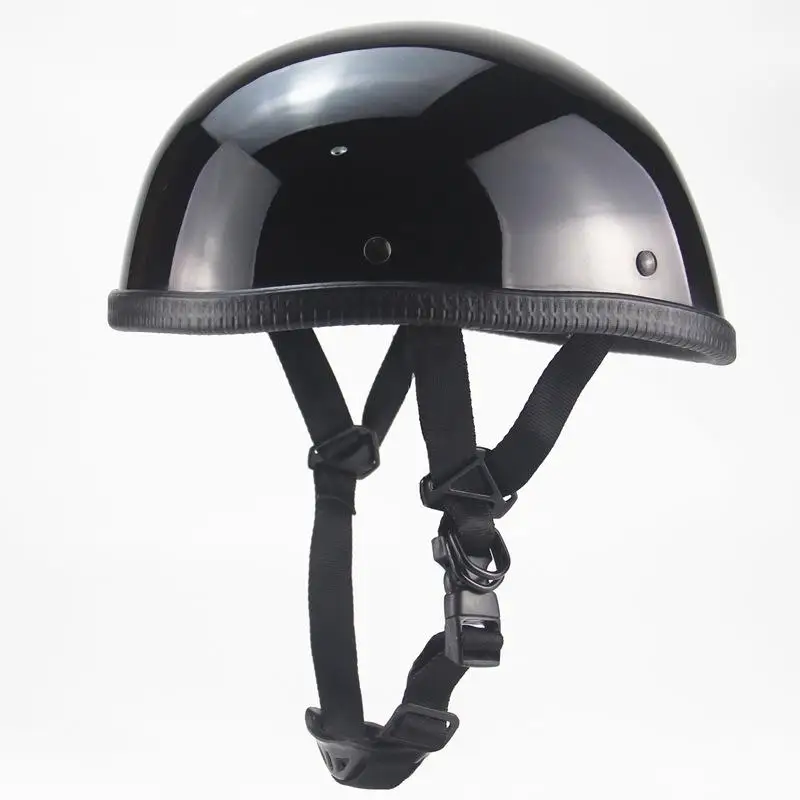 ABS Половина лица винтажный мотоциклетный шлем Ретро немецкий Kask кафе гонщик для скутеров прогулочных велосипедов Чоппер матовый черный Eps подкладка Dot утвержден - Цвет: Light Black