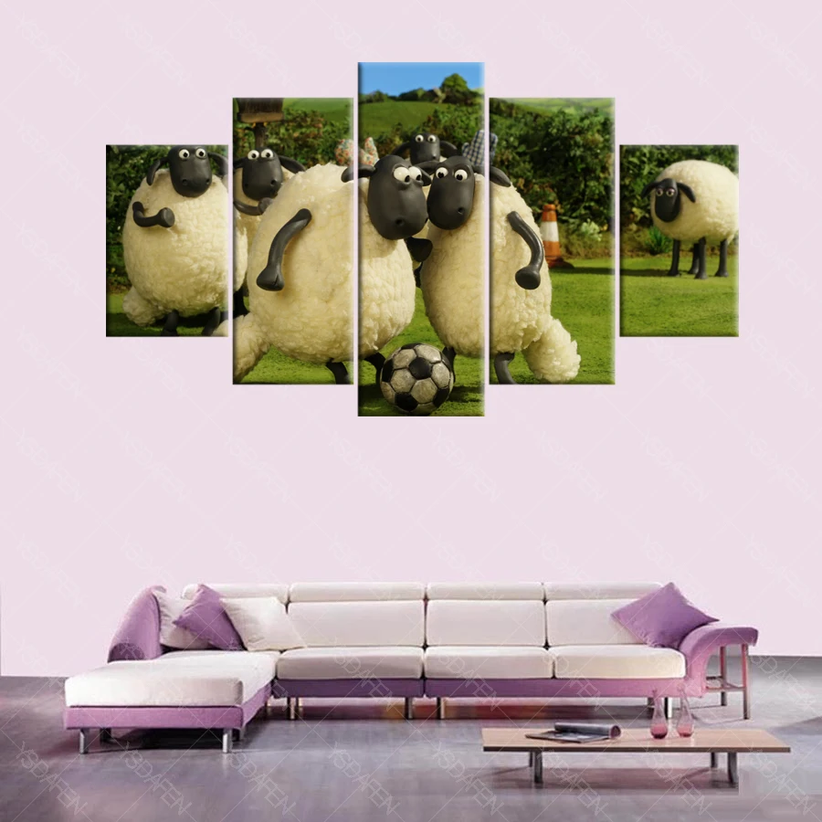 free shipping 5 pcs canvas british animated big movie shaun the sheep