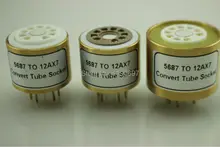 1PC 5687(Top) TO 12AT7 12AX7 12AU7(ECC83)(bottom) 9Pin TO 9Pin Tube DIY Audio Vacuum Tube Adapter Socket Converter Free Shipping