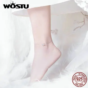 

WOSTU Mermaid Tail Anklet Chain Bracelet 100% Real 925 Sterling Silver Bracelet Women New Fashion Silver 925 Jewelry FIT004