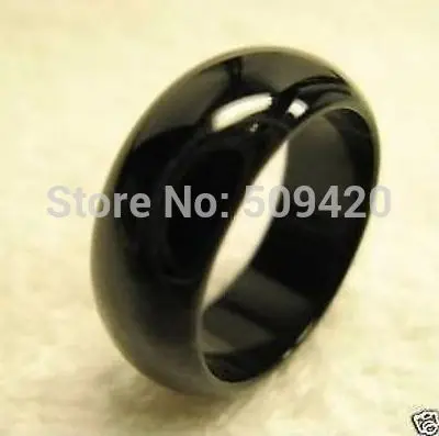 

Cool Black natural jade ONYX Band Ring