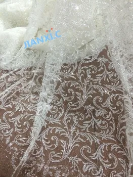 

modern design DiuDiu-112958 french net lace fabric with glued glitter african Tulle lace for nice dress