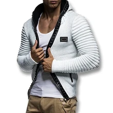 Мужские весенние осенние толстые свитера на молнии, кардиганы, вязаные мужские повседневные модные белые вязаные свитера с капюшоном, верхняя одежда Hombre