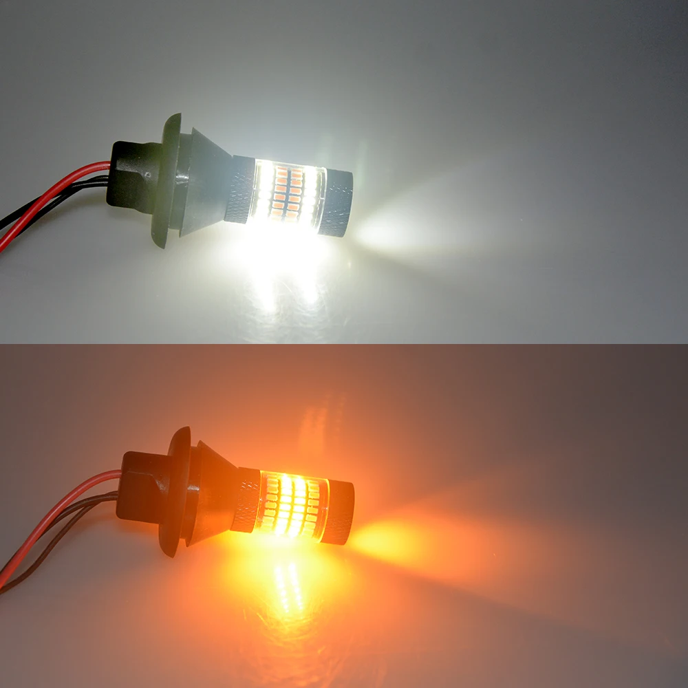 2 шт. автомобиля T20 7440 BA15S 1156 BAU15S PY21W 92LED двойной Цвет горки указатель поворота Canbus DRL