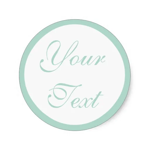 

3.8cm Mint Green Wedding Envelope Seals with Custom Text Classic Round Sticker