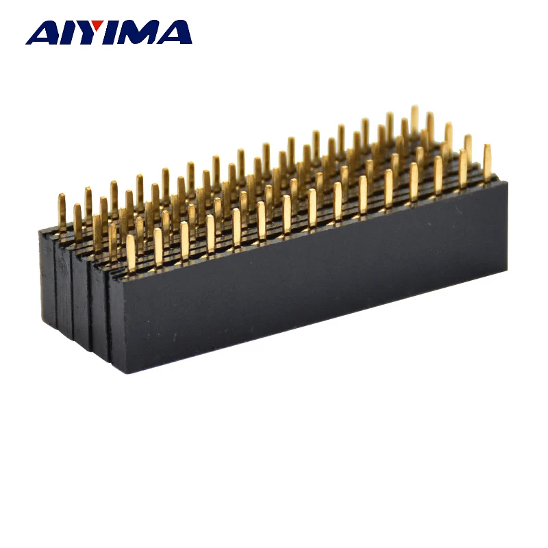 AIYIMA 50pcs 15Pin 2.54mm Single Row Female Connectors Straight Pitch Header Socket PCB Strip Connector Board On Board Inserts 10 pair 40 pin 2 54mm male female sil socket row strip pcb connector
